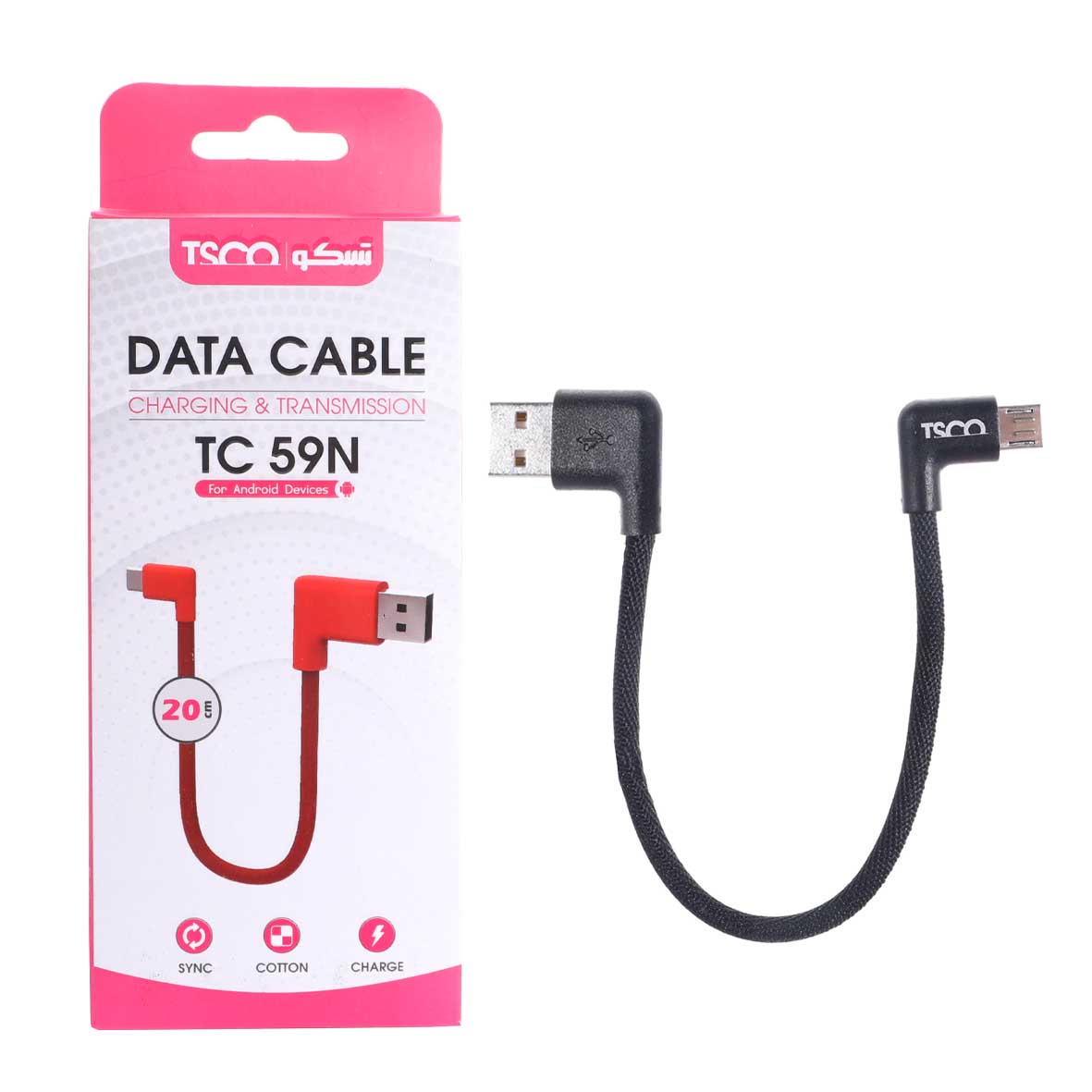 کابل تبدیل USB به microUSB تسکو مدل TC 59N طول 0.2 متر