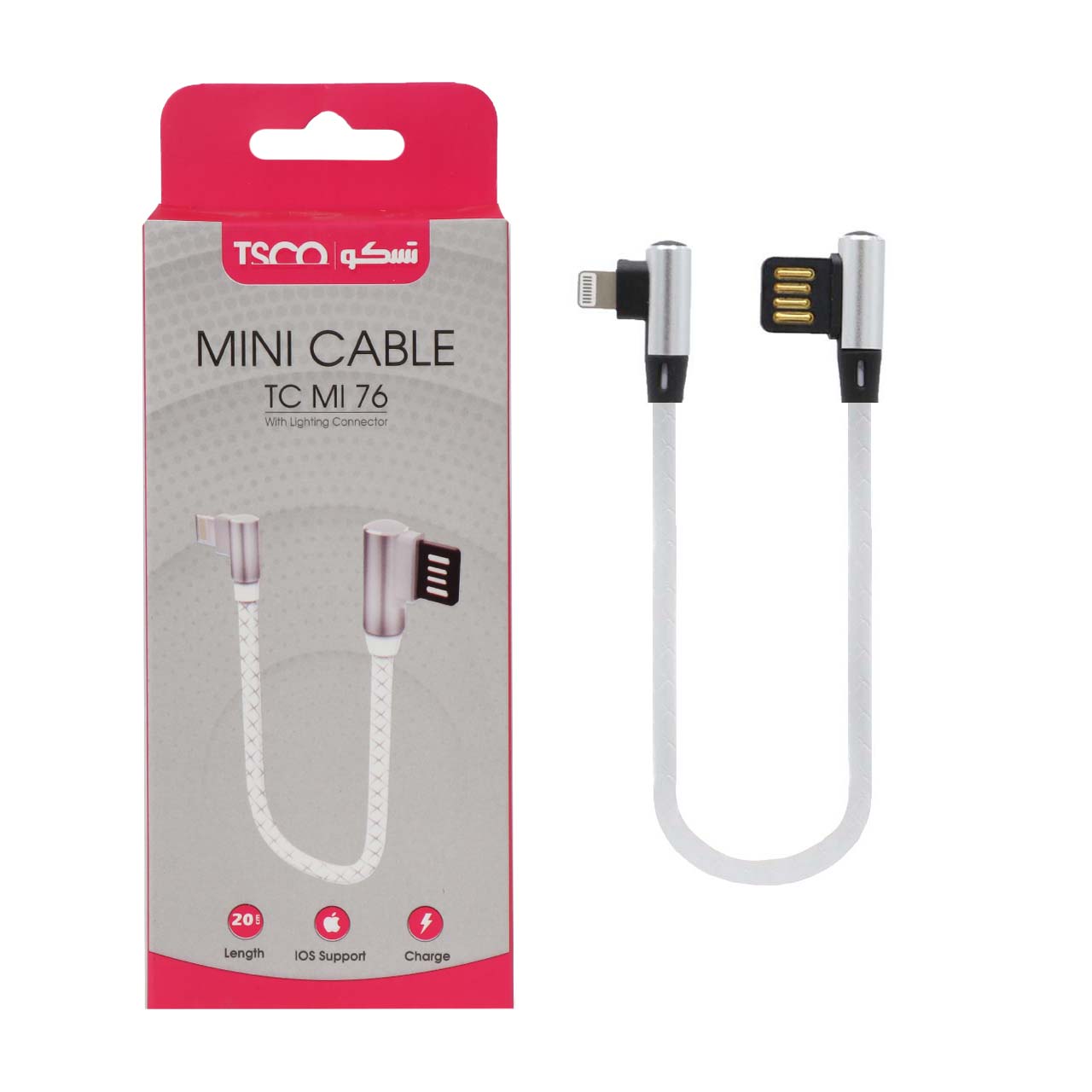 کابل تبدیل USB به لایتنینگ تسکو مدل TC MI76 طول 0.2 متر