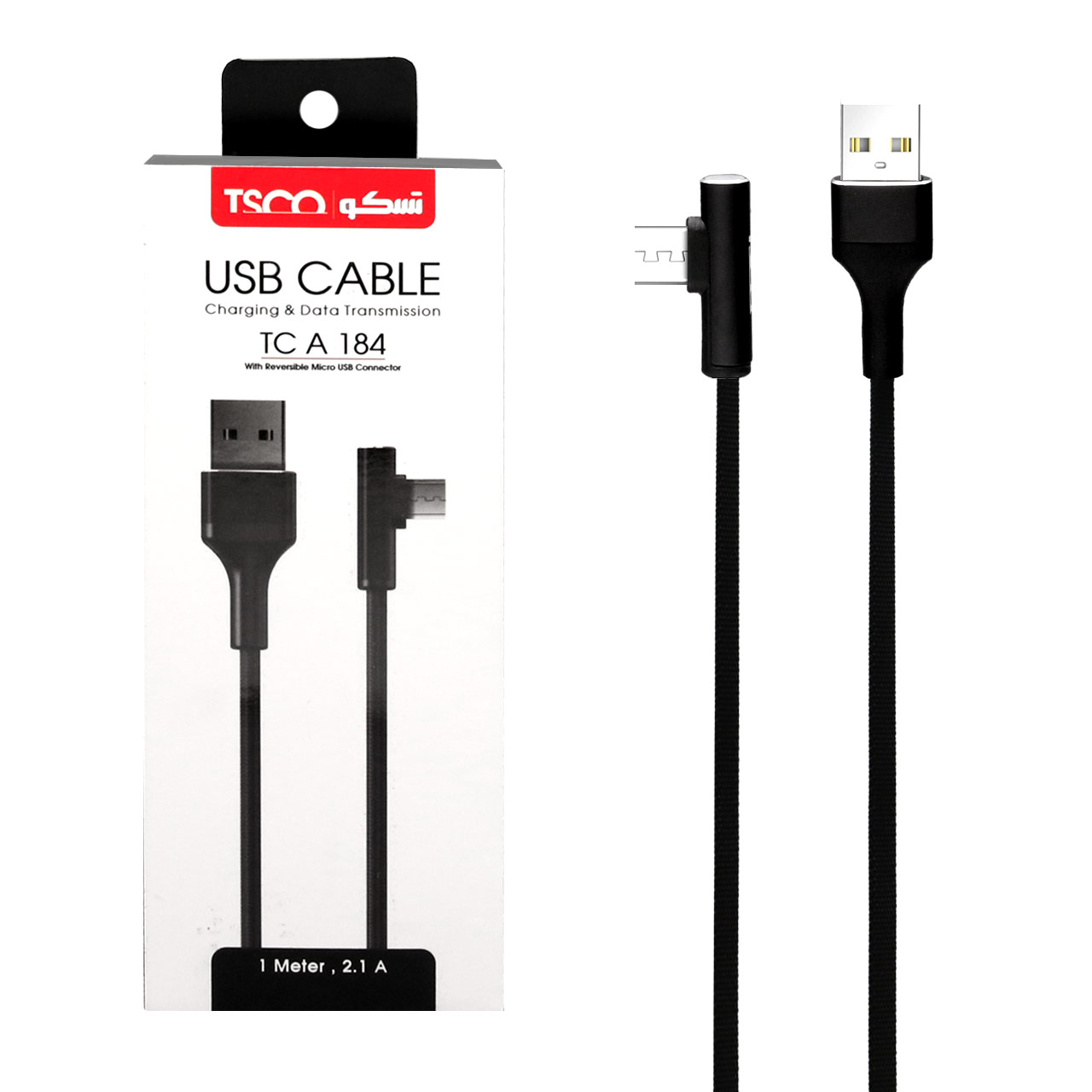 کابل تبدیل USB به microUSB تسکو مدل TC-A184 طول ۱ متر