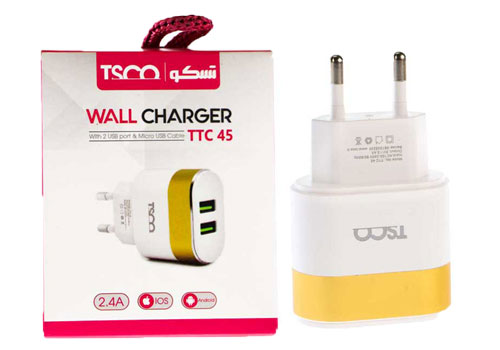 شارژر دیواری تسکو مدل TTC 45 همراه کابل microUSB